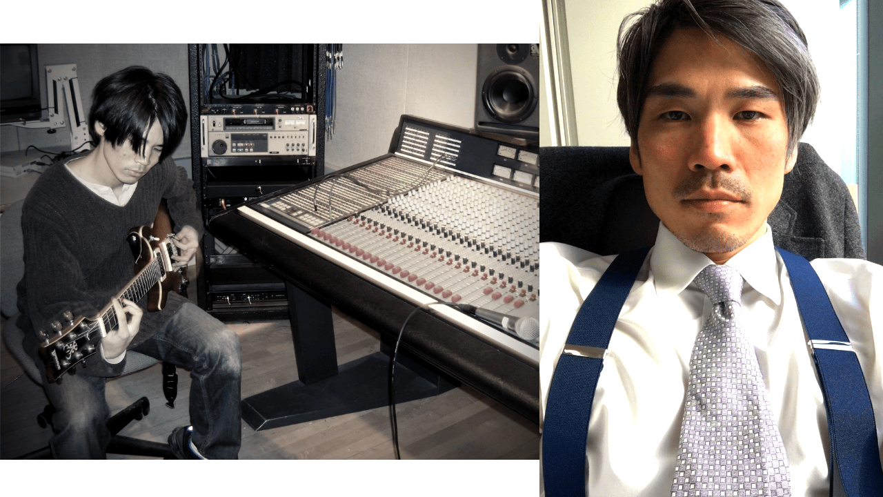 me in the studio as a young man - compared to me today, as an investment banker